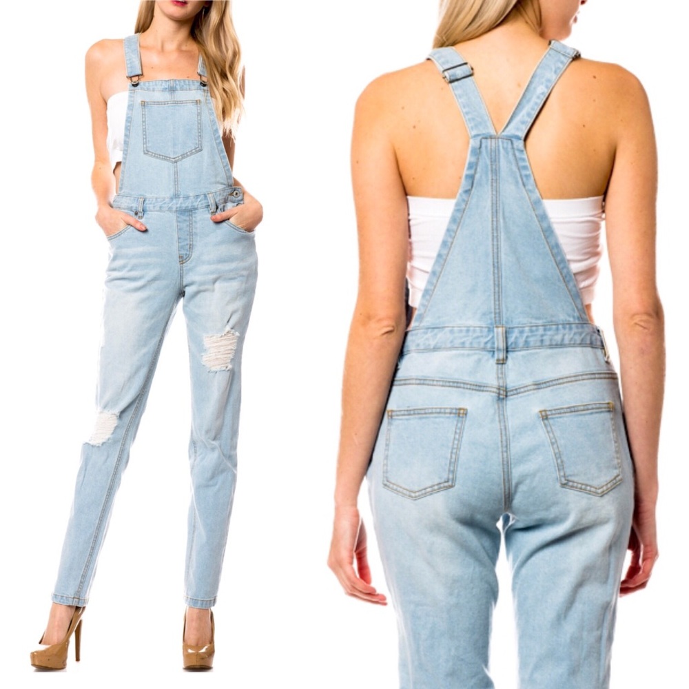 ➡️Distressed Denim Overall